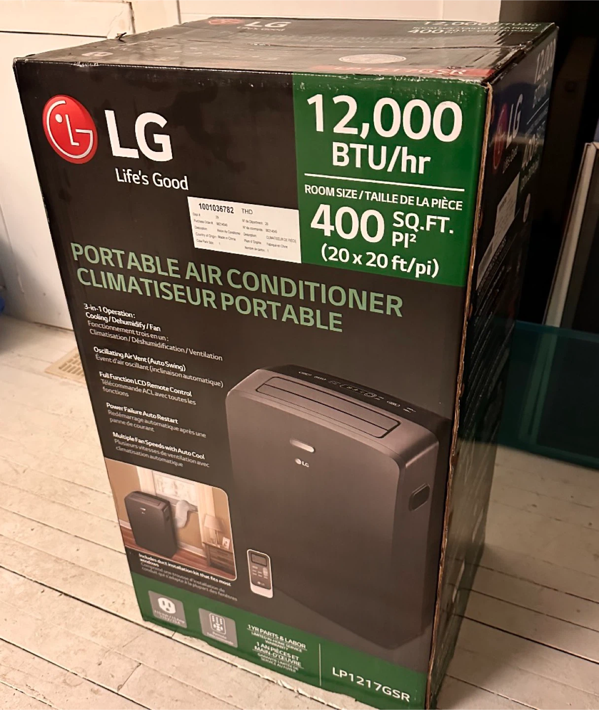 LG Portable Air Conditioner 12,000 BTU/hr