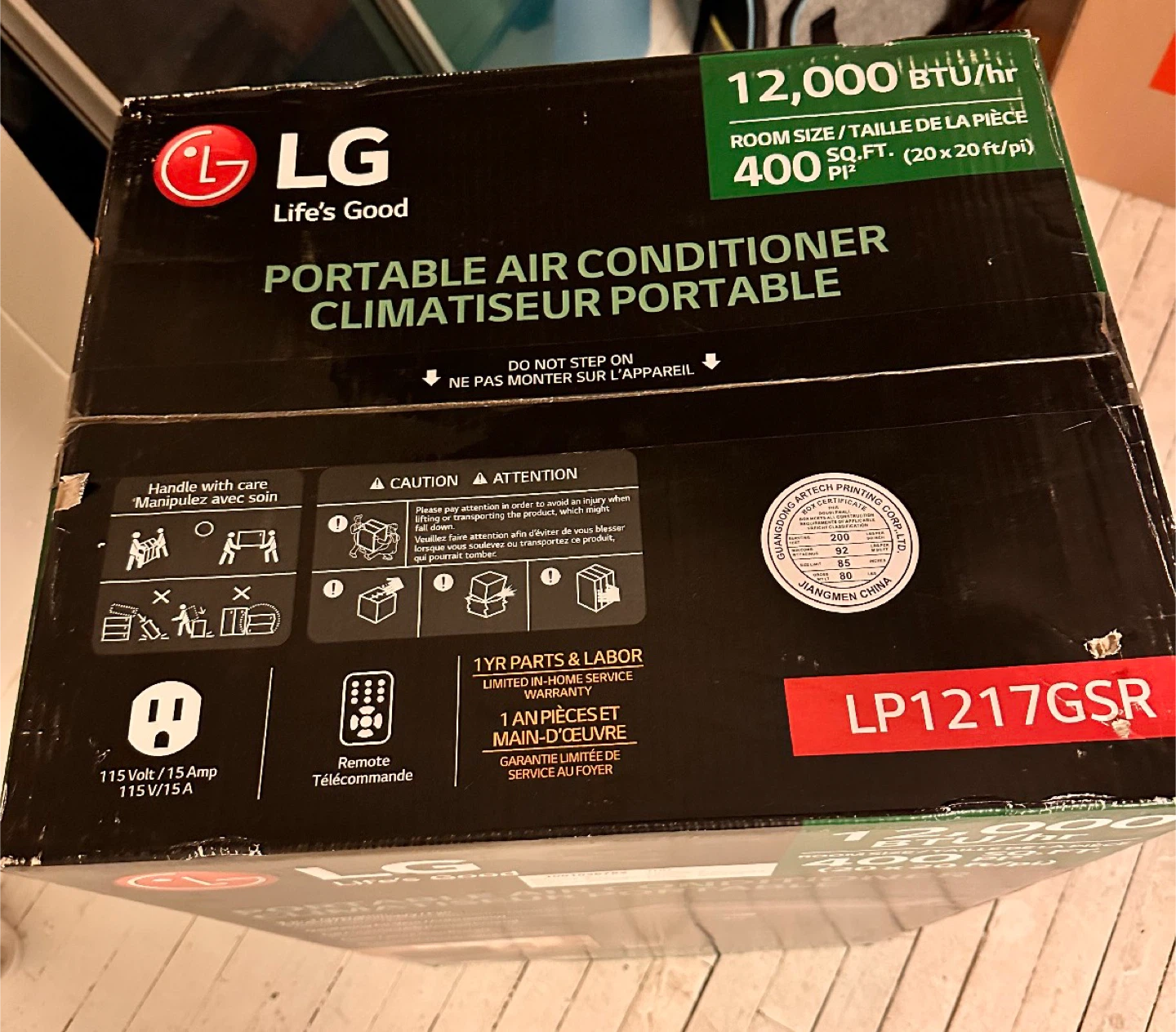 LG Portable Air Conditioner 12,000 BTU/hr - photo 3