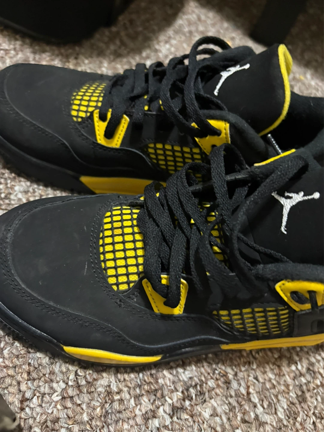 Jordan 4 Retro (PS) Black Yellow Shoes Size 3Y