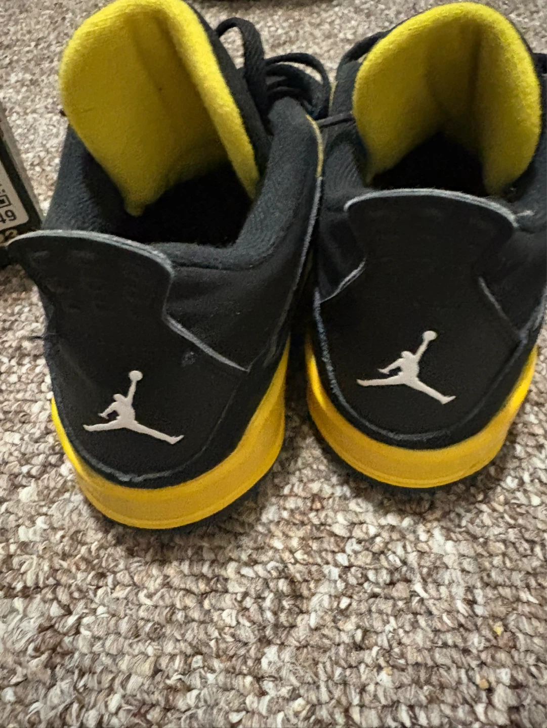 Jordan 4 Retro (PS) Black Yellow Shoes Size 3Y - photo 2