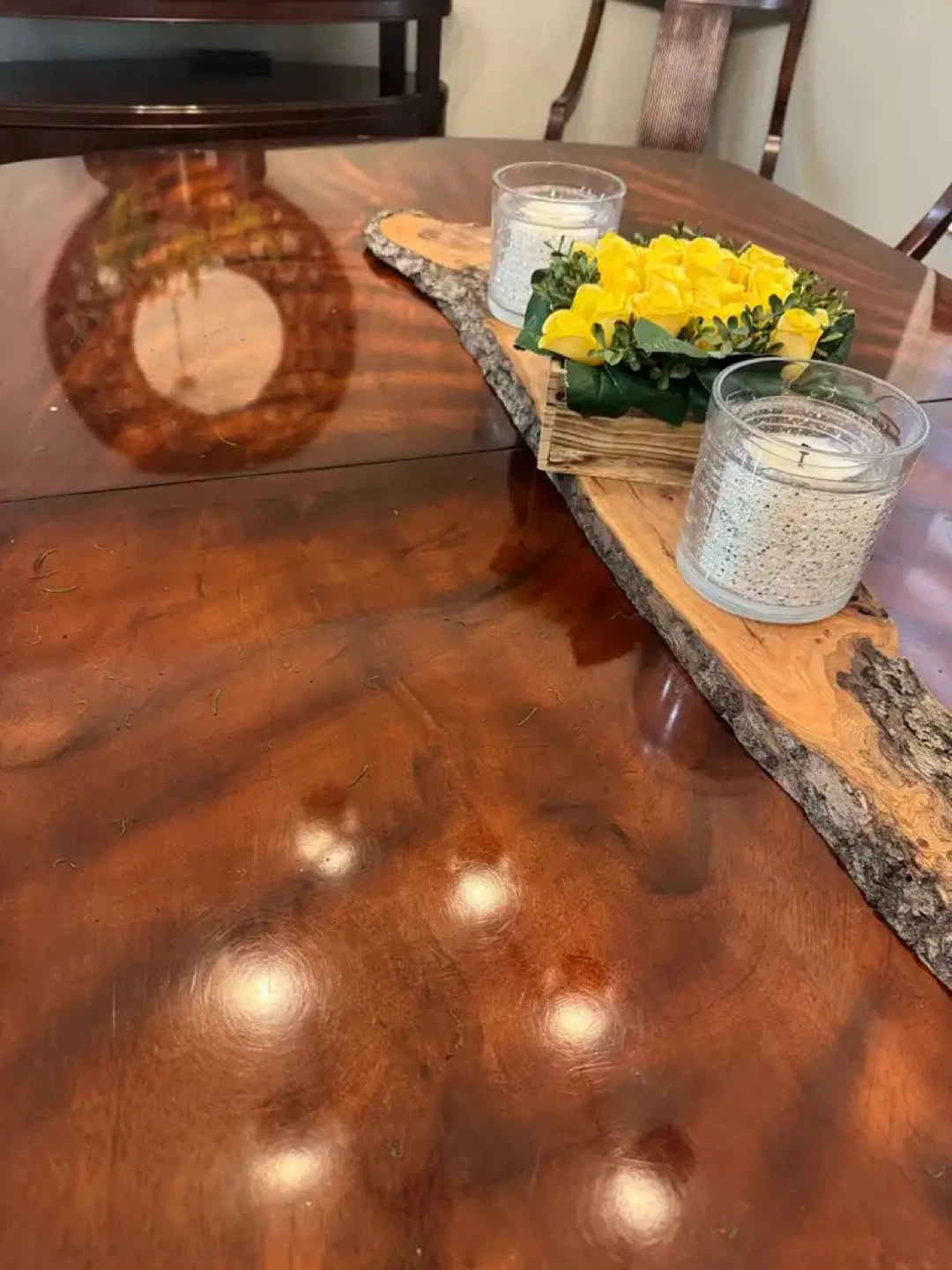 Dark Wood Dining Table and Chairs Set - photo 5