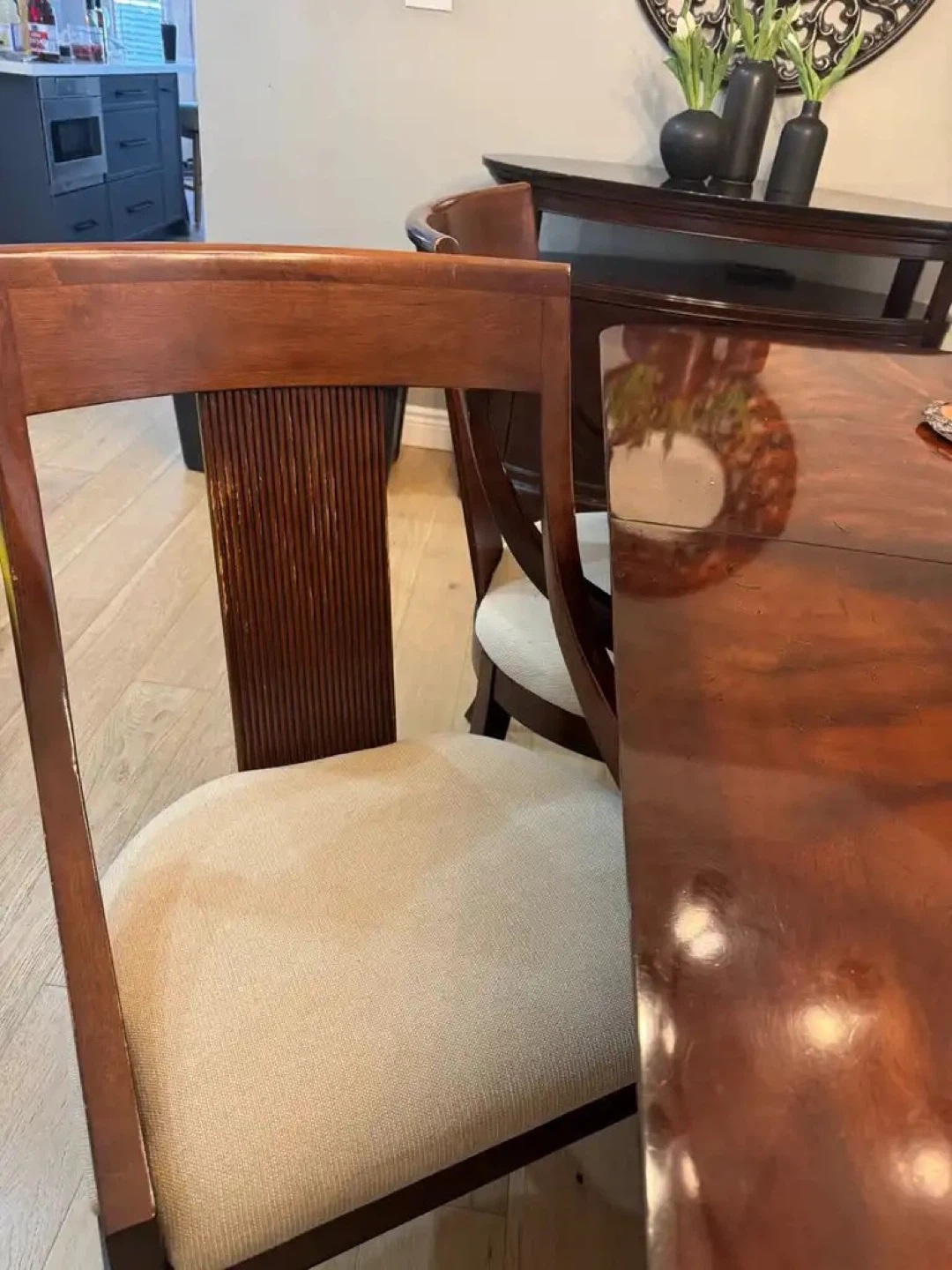 Dark Wood Dining Table and Chairs Set - photo 4