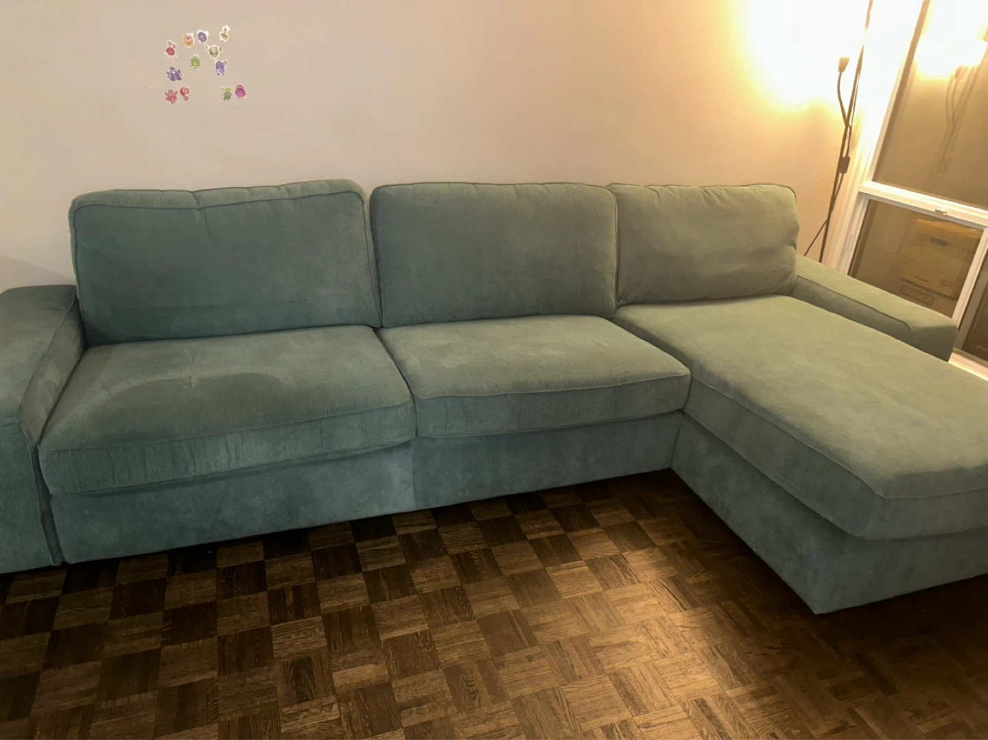 IKEA KIVIK Sofa with chaise lounge, Kelinge gray-turquoise - photo 2