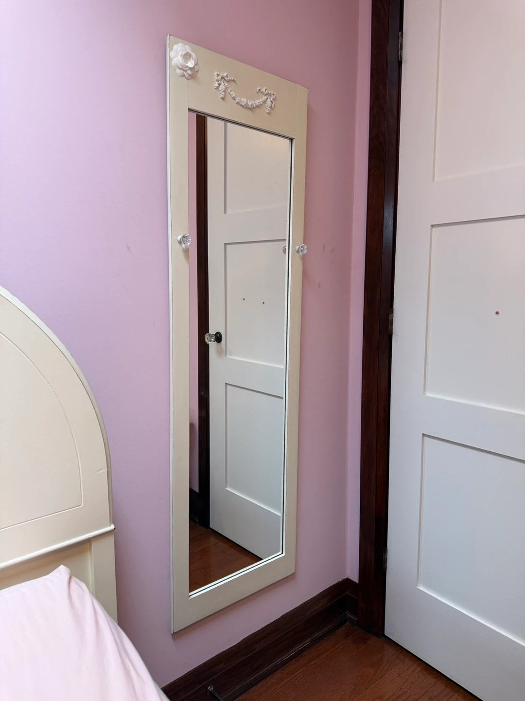 Decorative Wall Mirror with Floral Accents