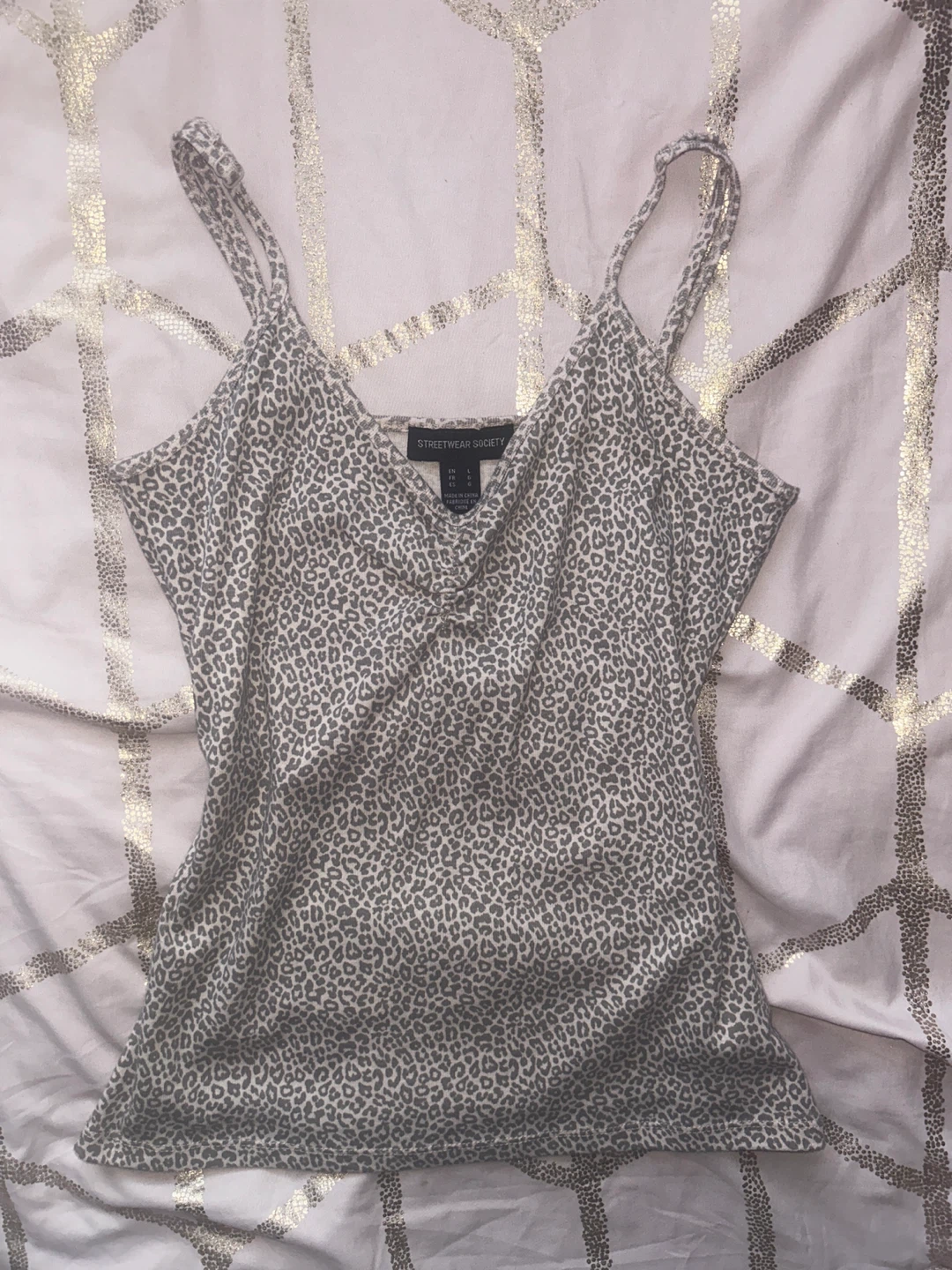 y2k leopard print tank top