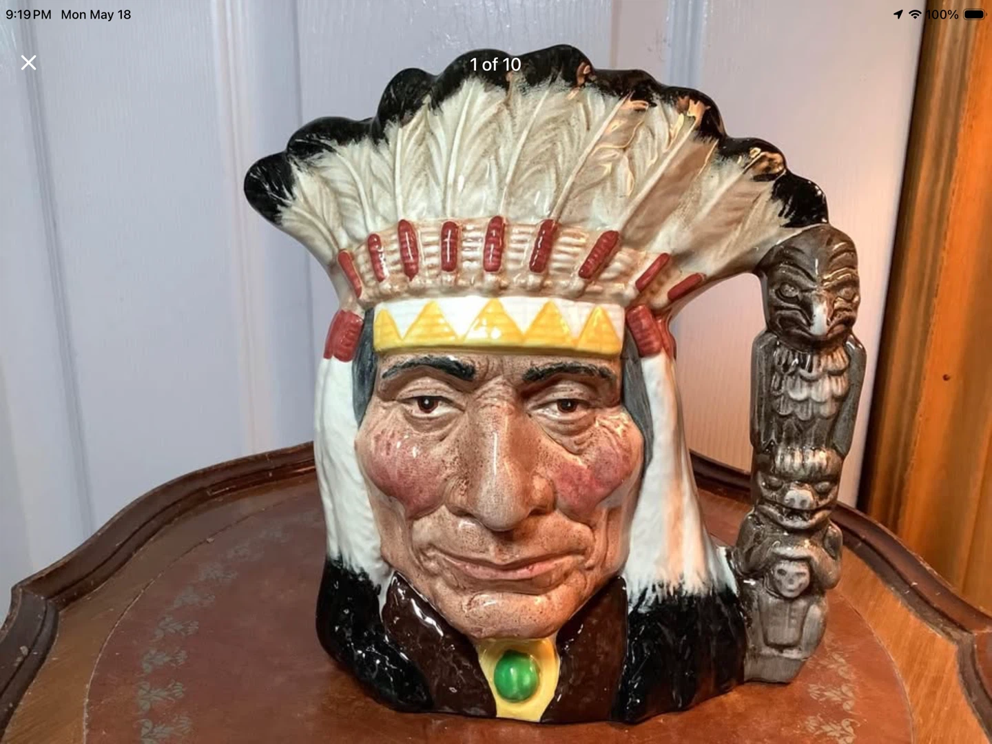 Lg Royal Doulton’s Character Jug “Native American Indian” 🐞