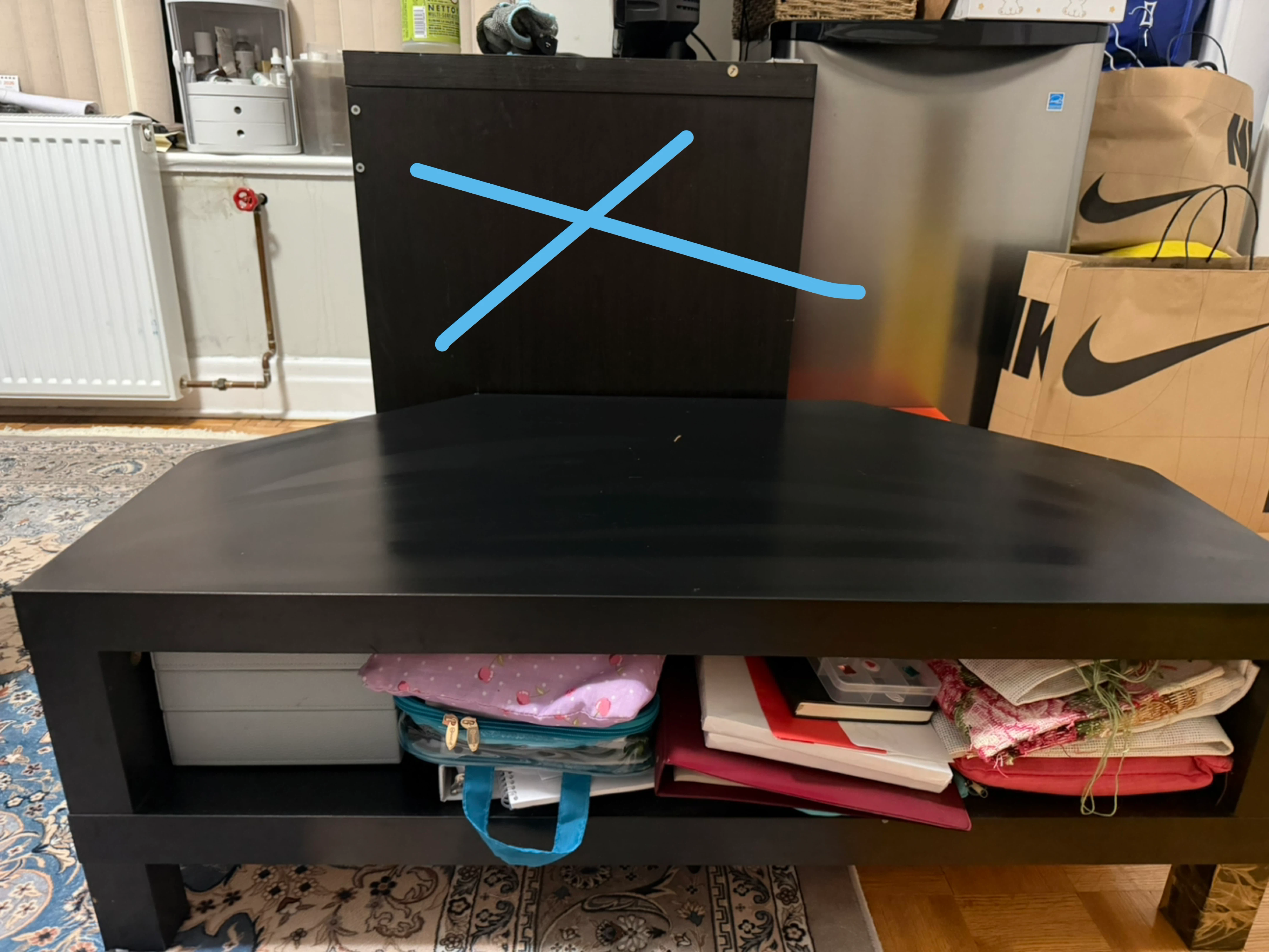 Black Corner TV Stand with Storage Shelf
