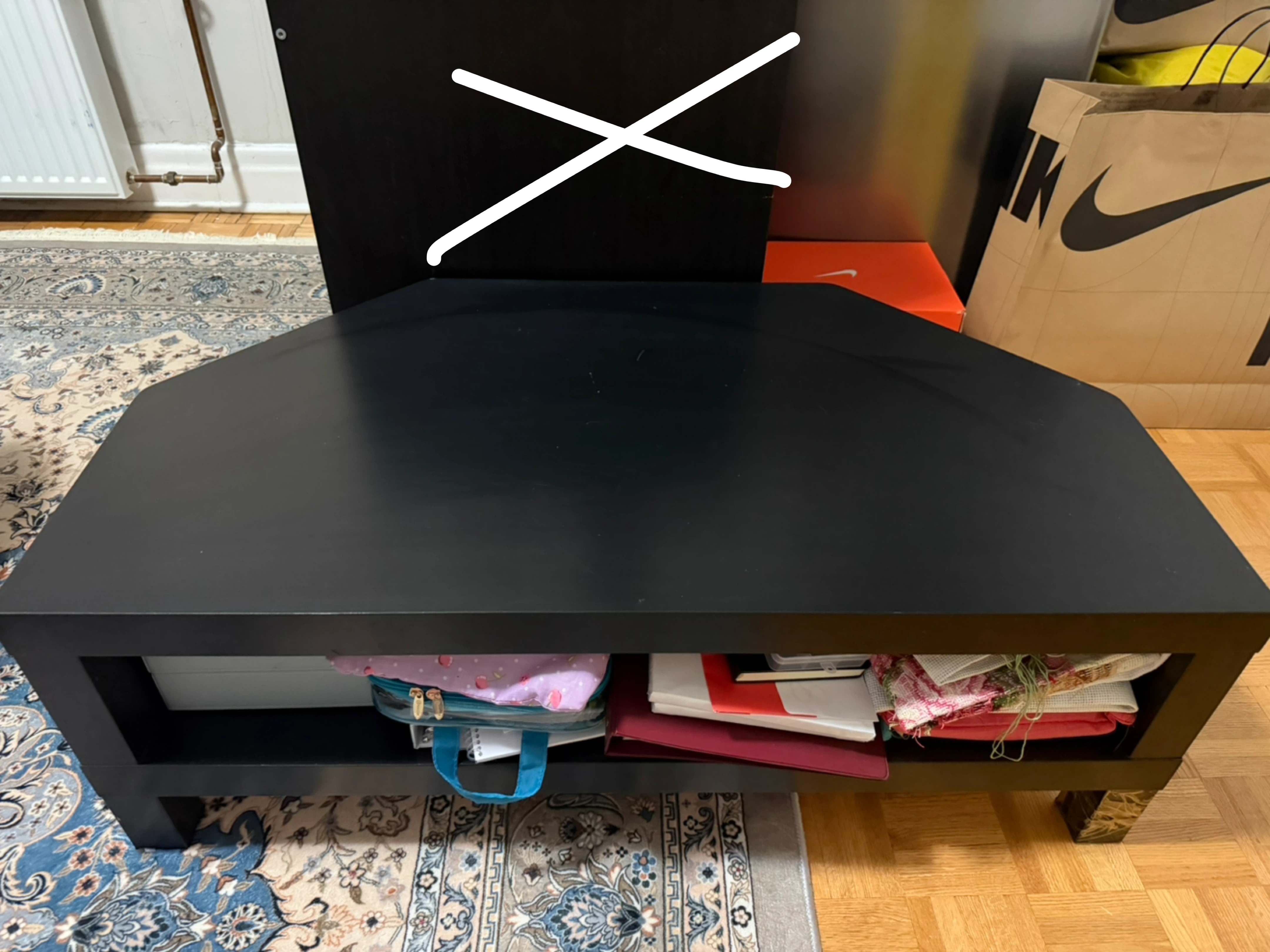 Black Corner TV Stand with Storage Shelf - photo 2