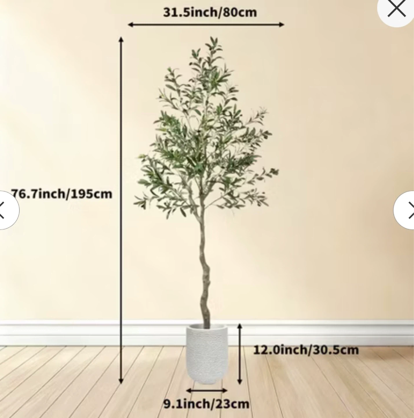7ft Artificial Olive Tree with White Planter Realistic Faux Gree - photo 2