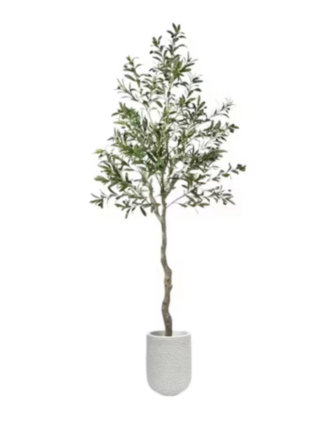 7ft Artificial Olive Tree with White Planter Realistic Faux Gree