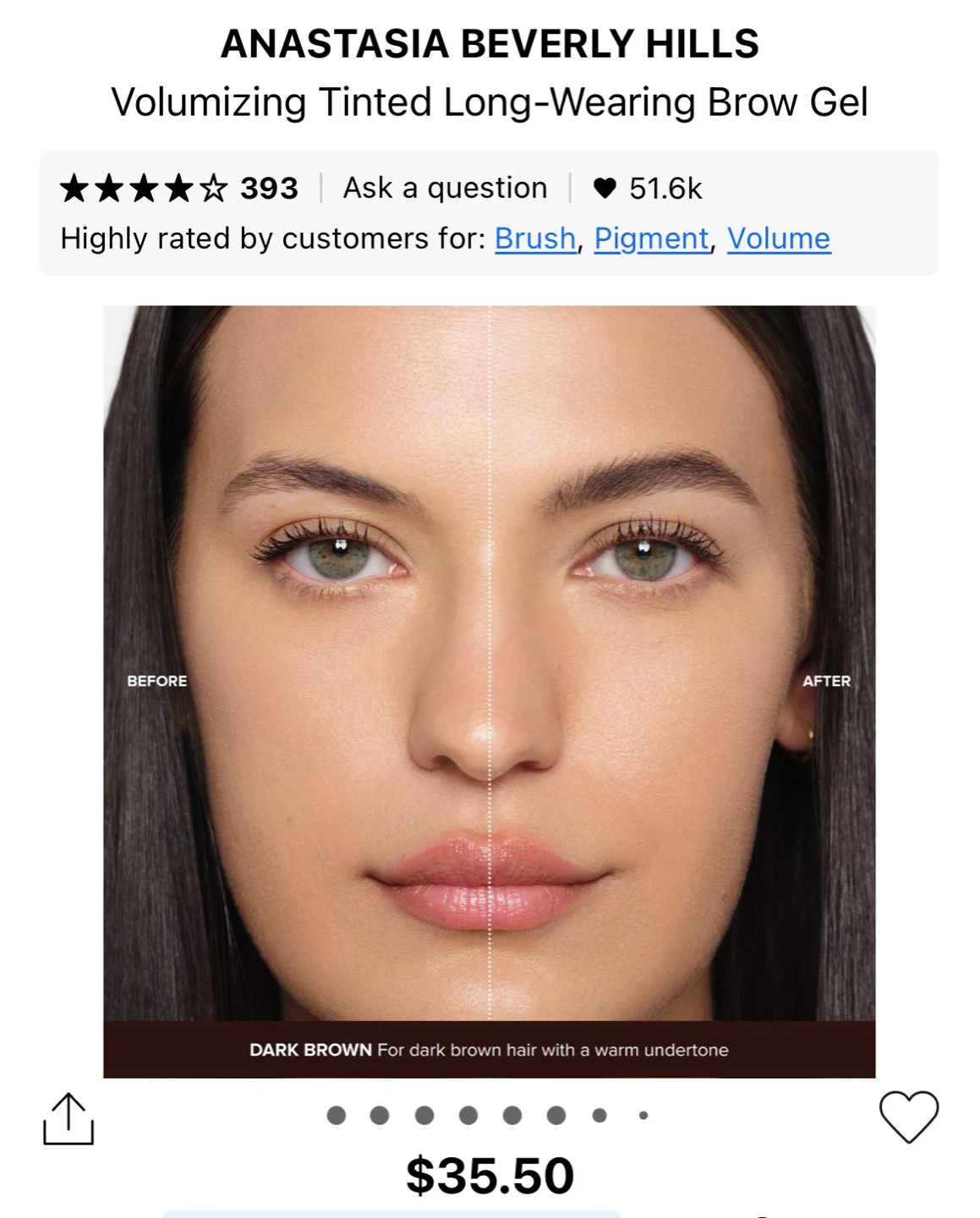 Anastasia Beverly Hills Volumizing Tinted Brow Gel - Dark Brown - photo 2