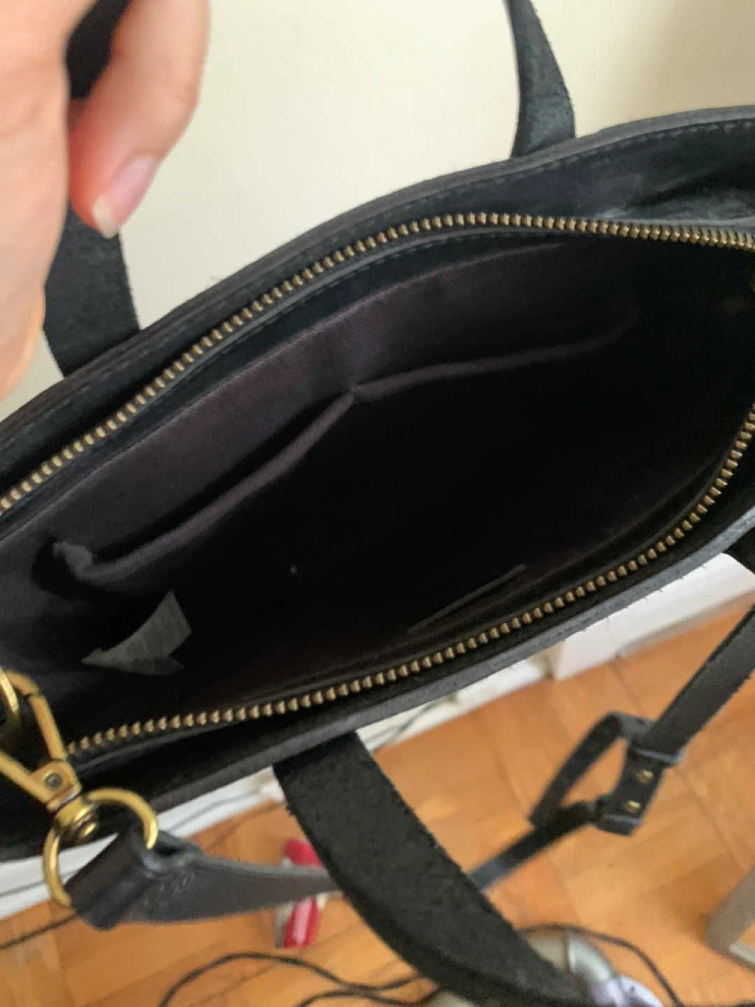 Madewell Black Leather Tote Bag with Crossbody Strap - photo 3