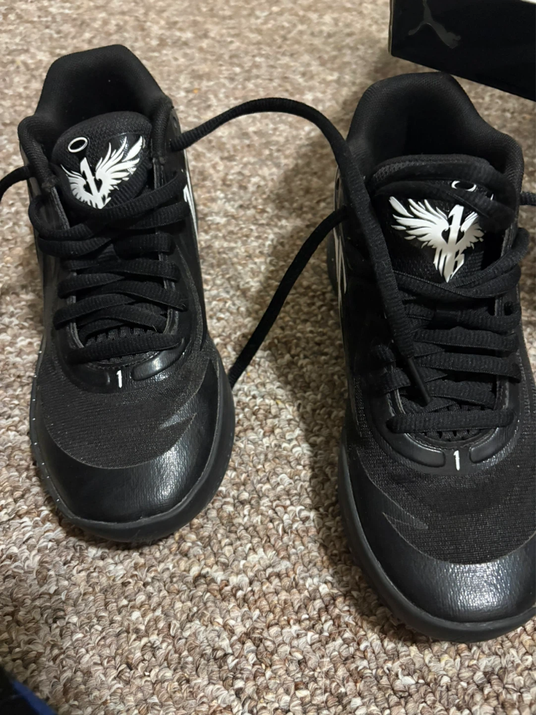 Puma MB.02 Junior Basketball Shoes Black/White Size 4