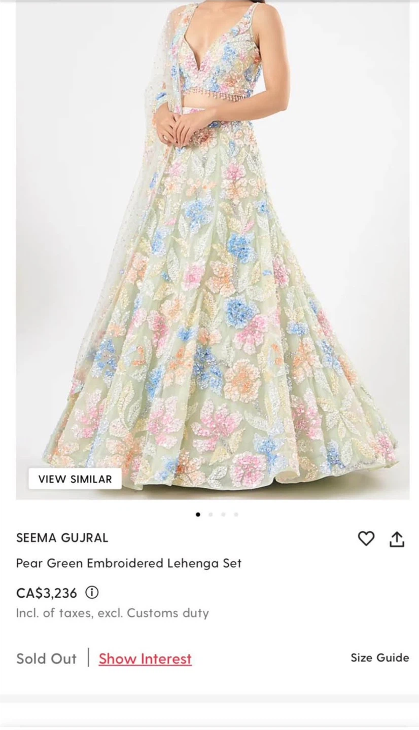 Seema Gujral lengha Set
