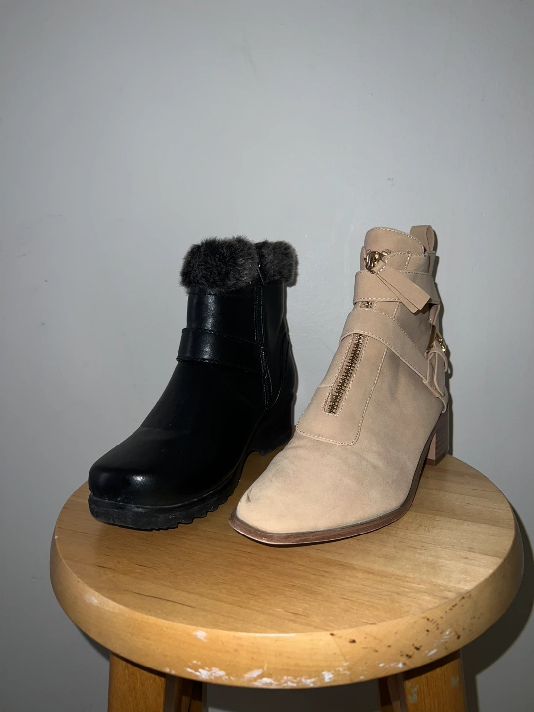 Women's Ankle Boots - Black & Tan