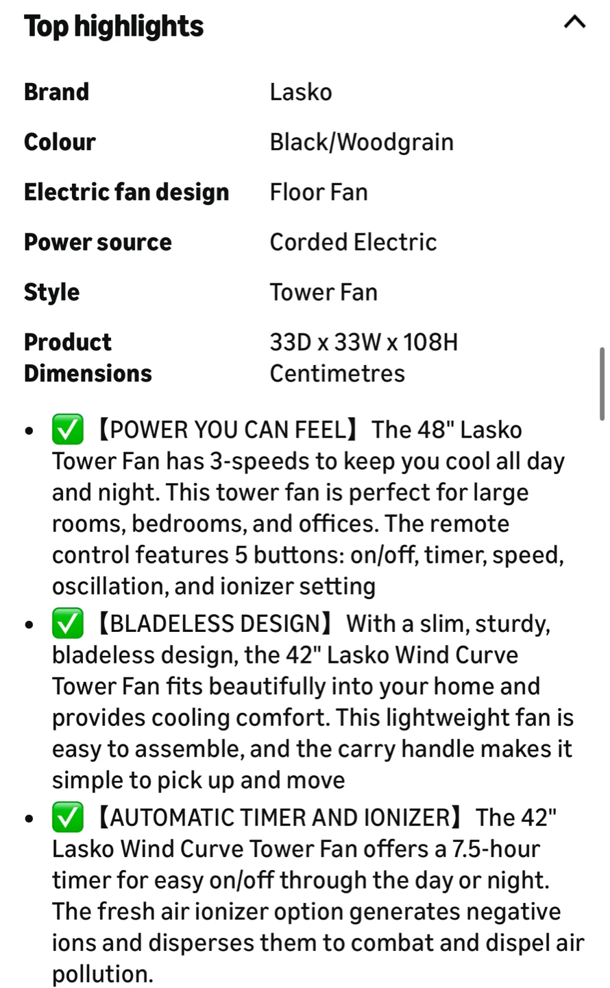 Lasko Oscillating Tower Fan with Remote - photo 5