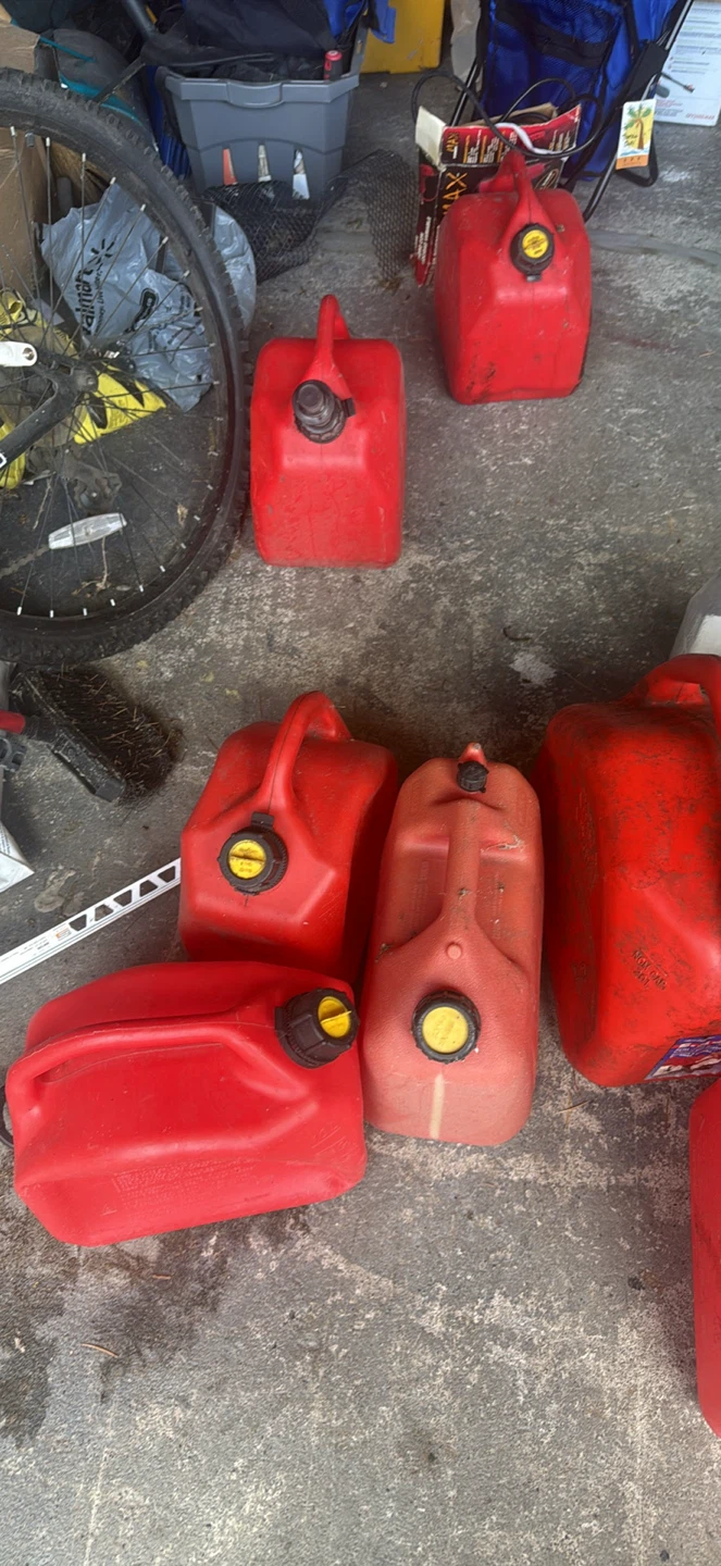 Assorted Gas Cans - Red and Pink