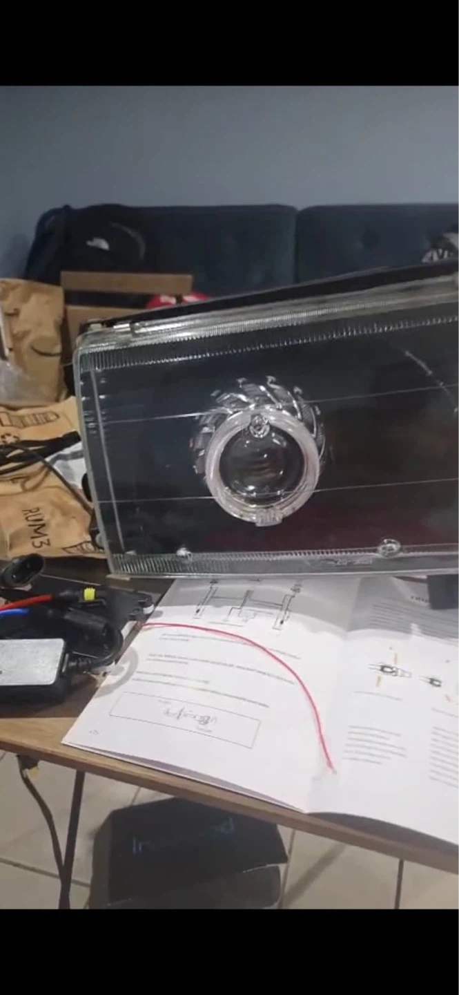 Custom Projector Headlight with LED Halo Ring - photo 2
