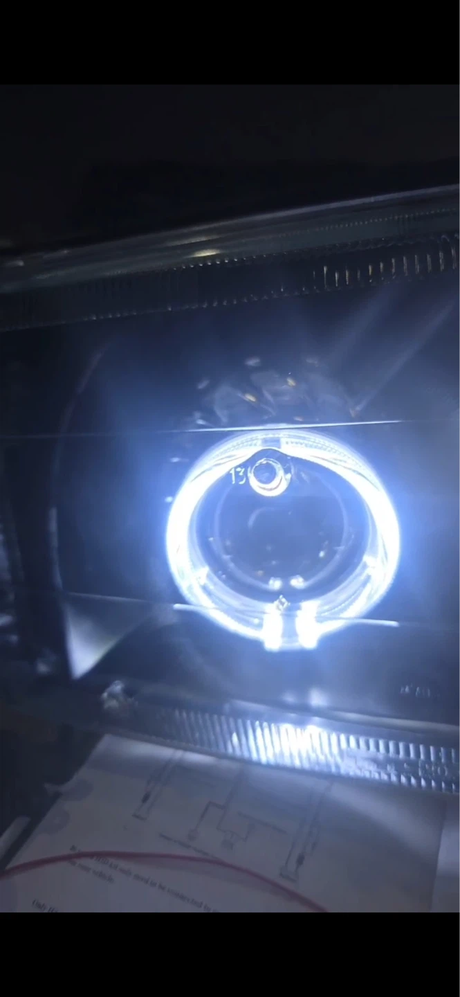 Custom Projector Headlight with LED Halo Ring - photo 3