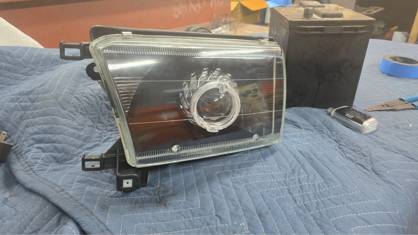 Custom Projector Headlight with LED Halo Ring