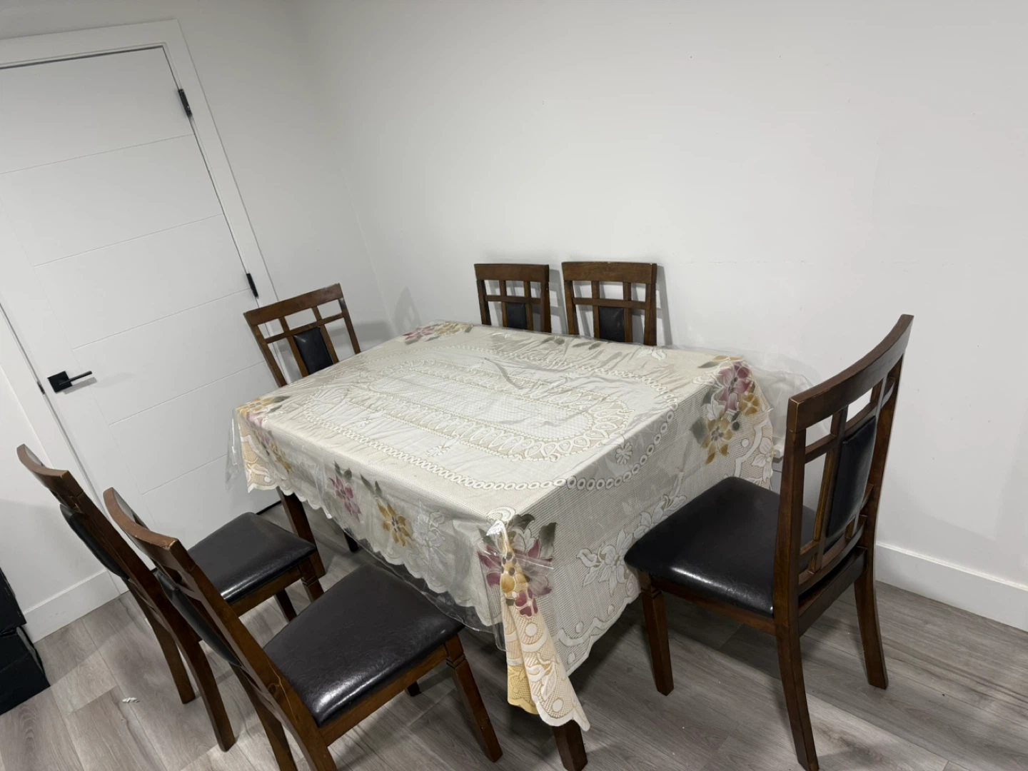 Wooden Dining Table with 6 Chairs