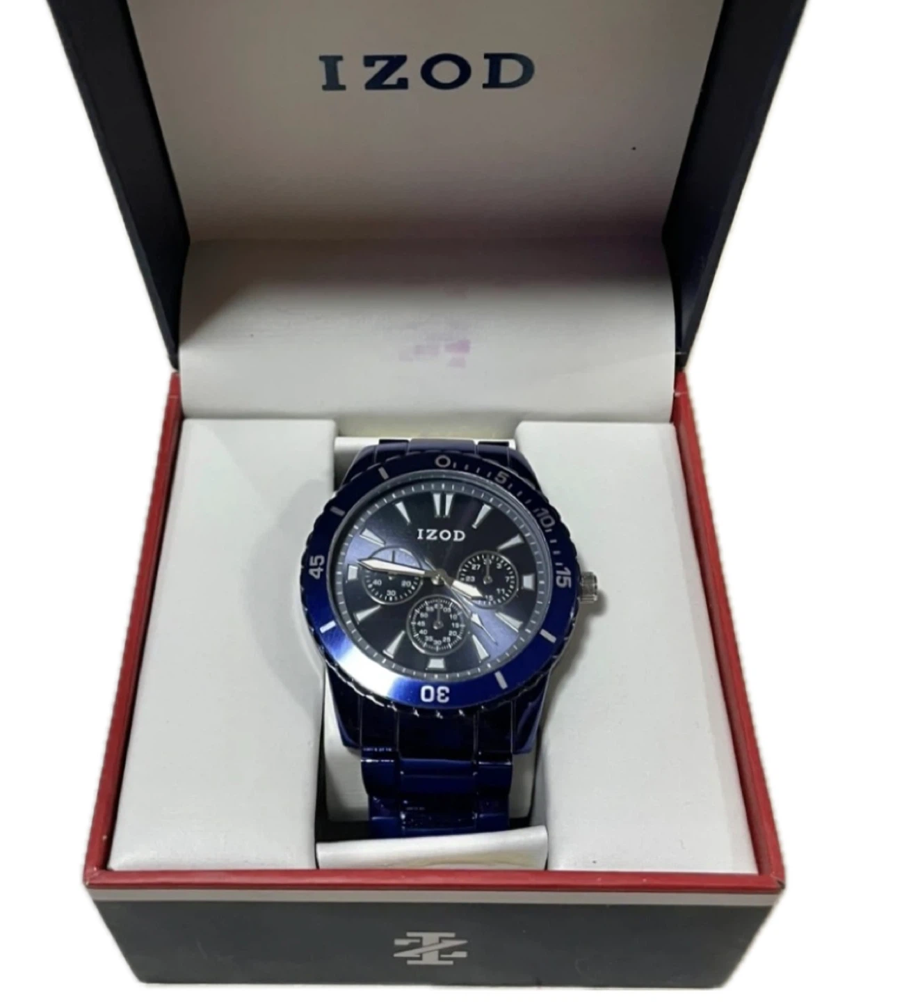 IZOD Men’s Blue Stainless Steel Watch New in Box