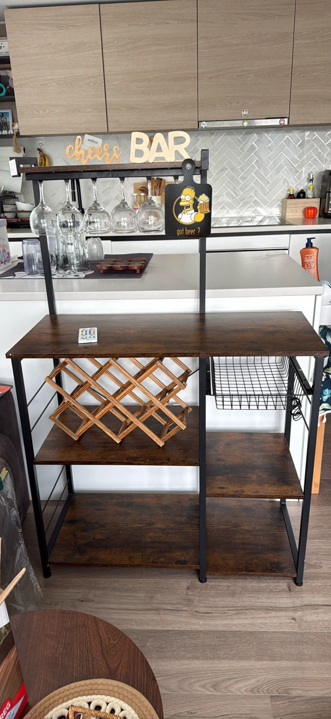 Modern Industrial Bar Cabinet /Kitchen  Rack with LED Lights - photo 5