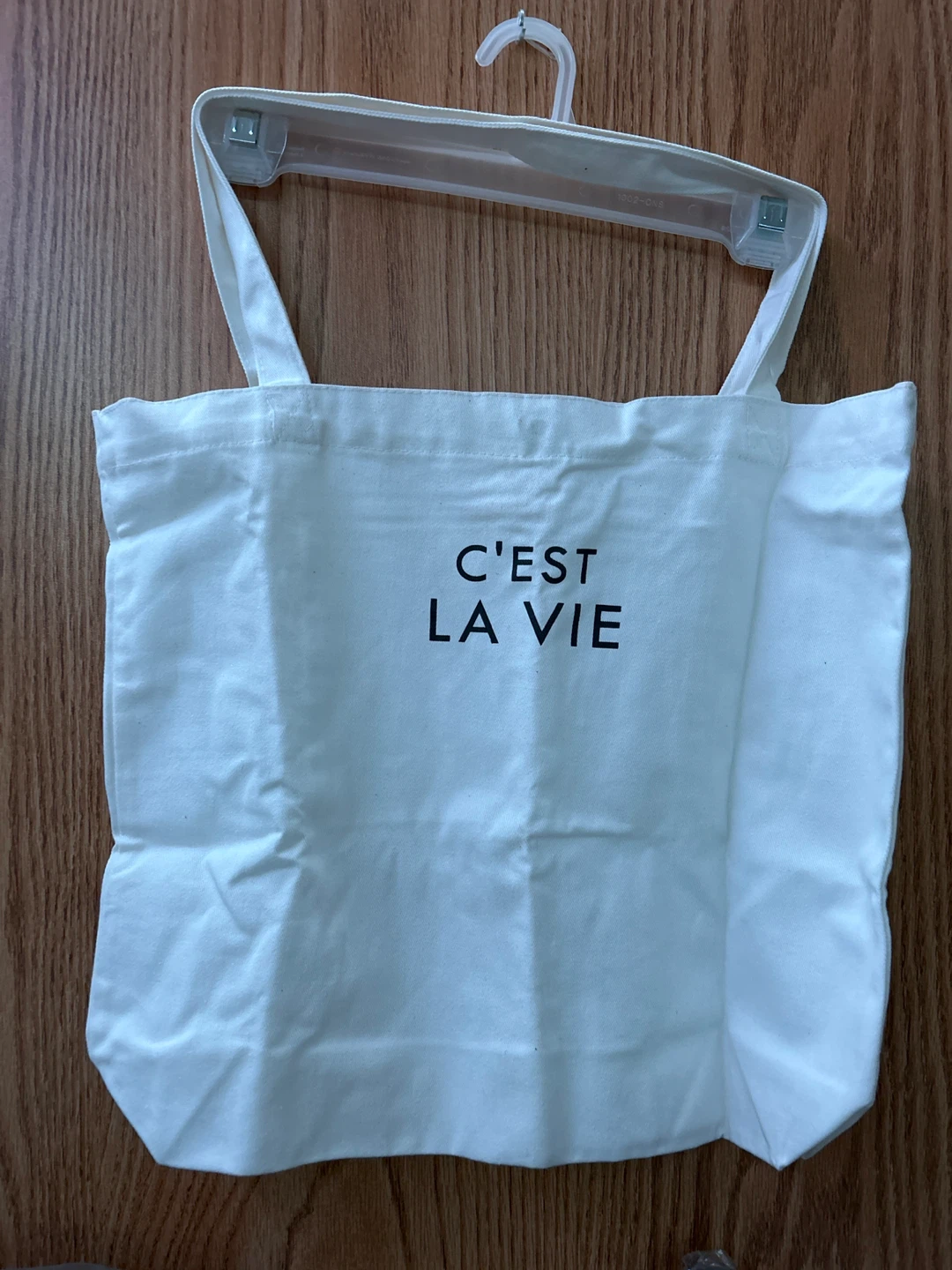 White "C'est La Vie" Tote Bag