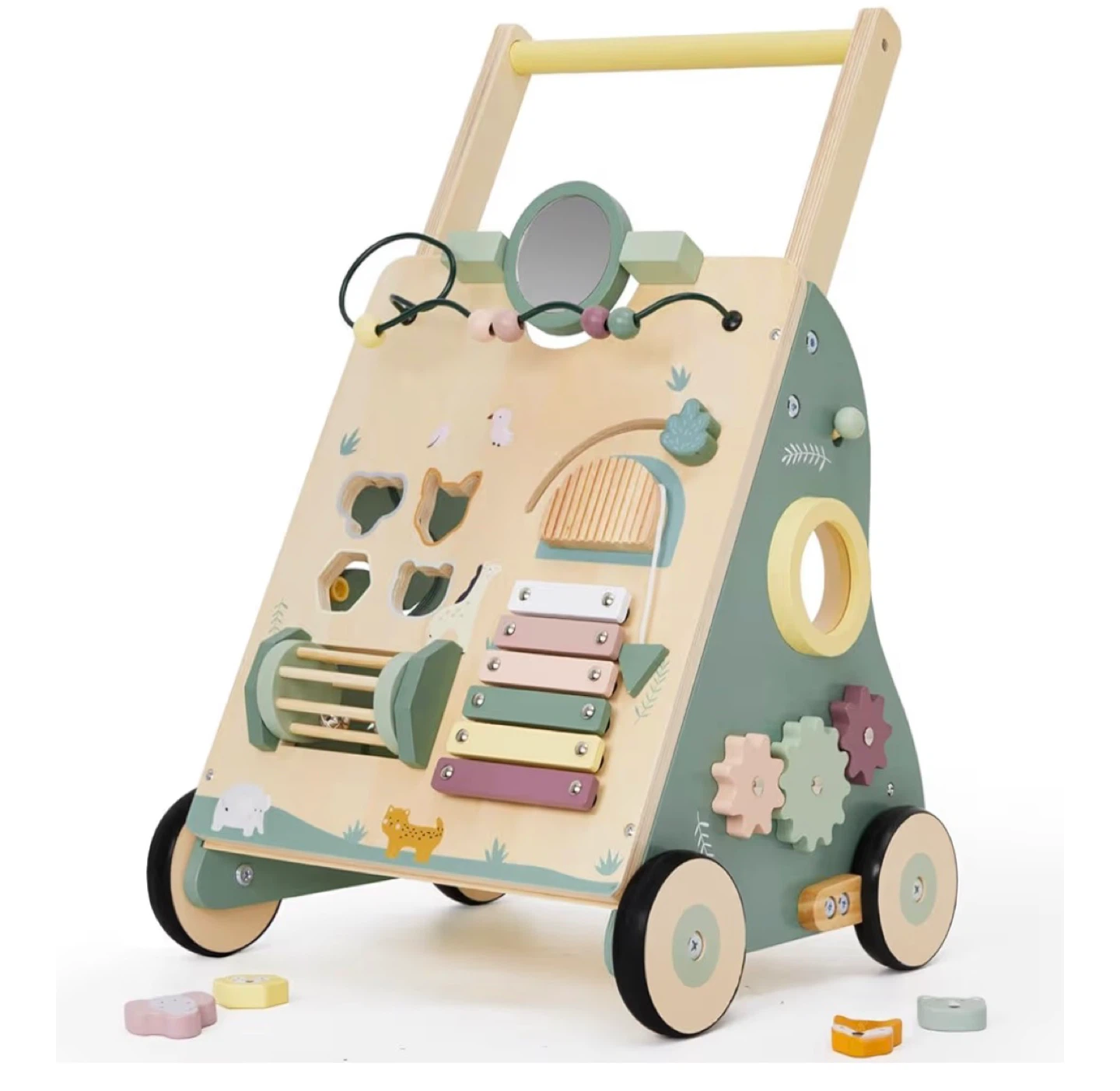 Wooden All-in-One Multifunctional Walker for Toddlers 12M+