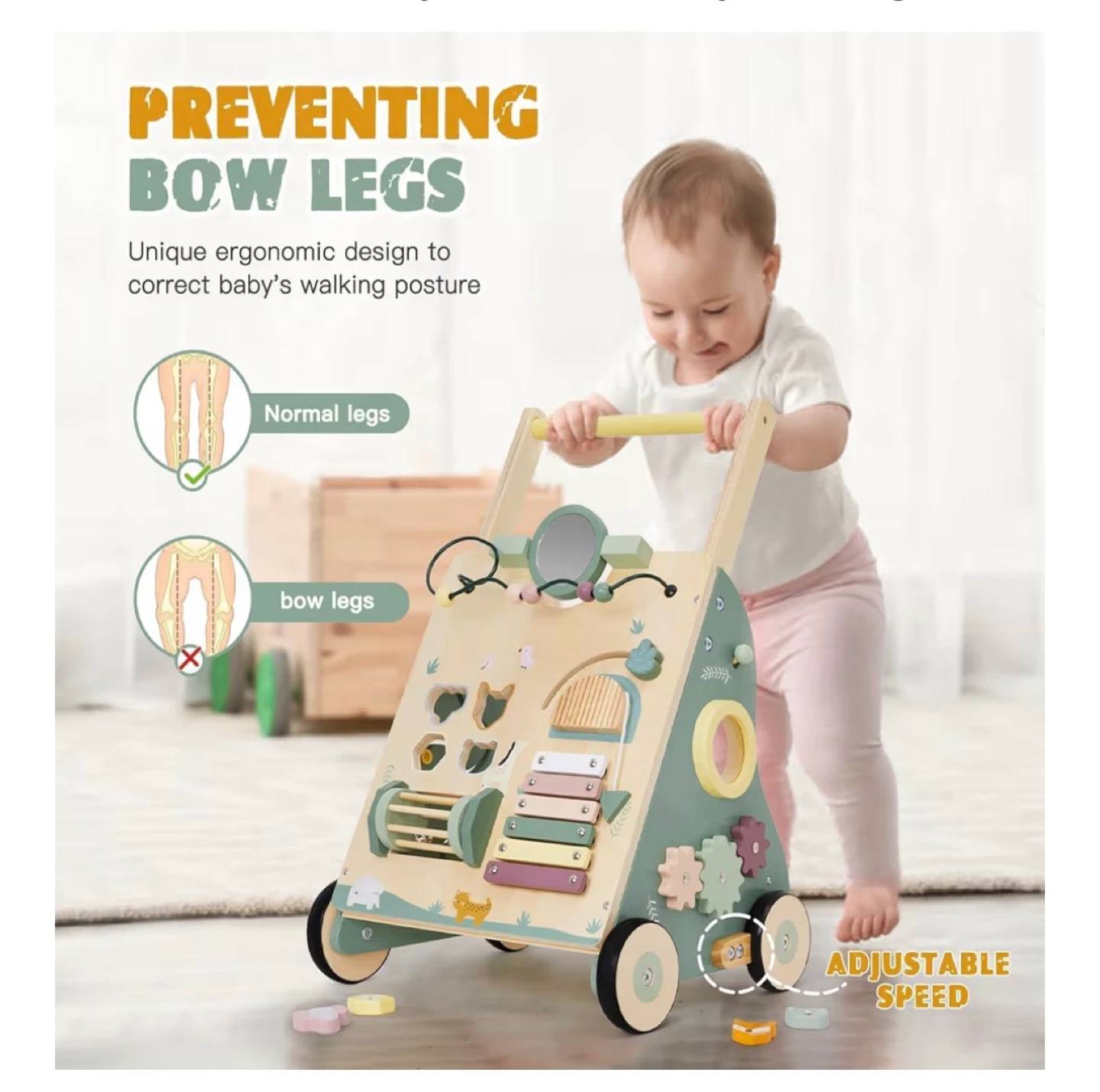Wooden All-in-One Multifunctional Walker for Toddlers 12M+ - photo 5
