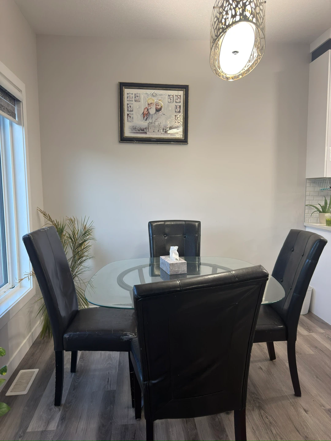 Glass Top Dining Table with 4 Black Chairs(free) - photo 2