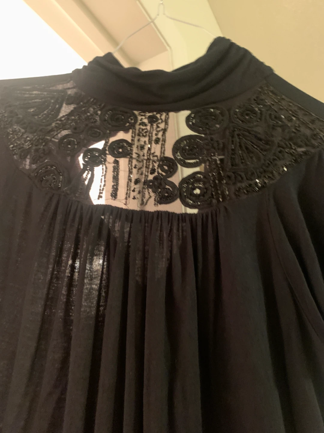 Black Embellished Mock Neck Top - photo 2