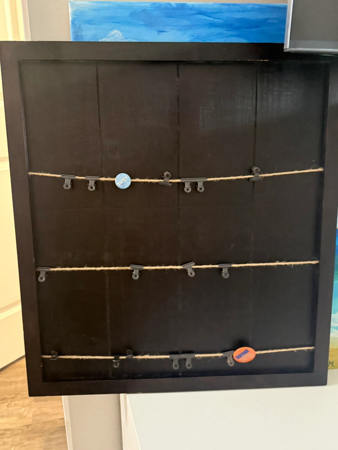 Dark Brown Photo Display Frame with Clips