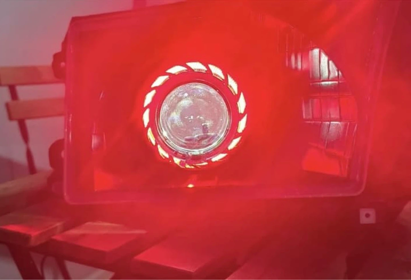 Custom Projector Headlight with LED Halo Ring - photo 4