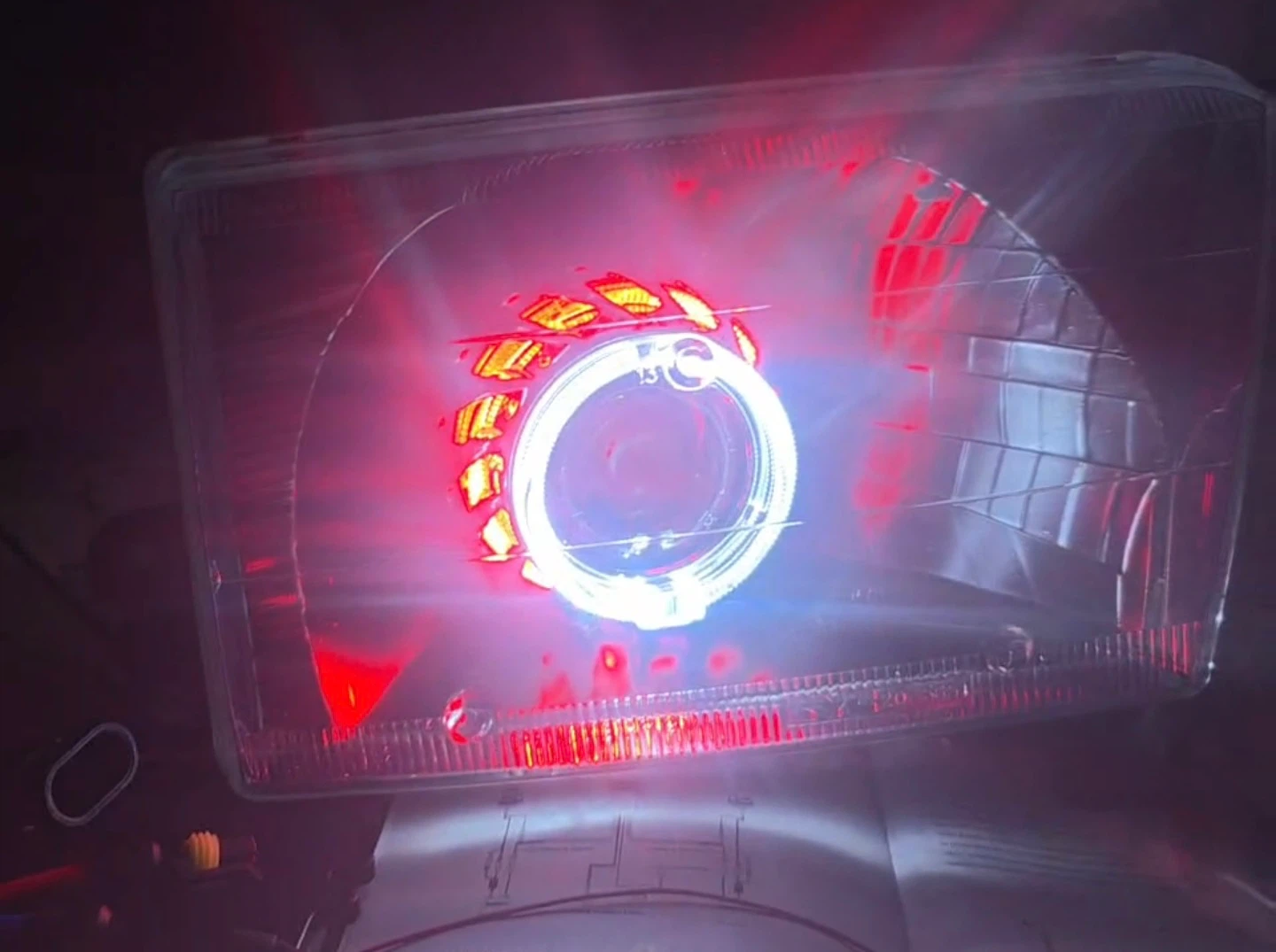 Custom Projector Headlight with LED Halo Ring - photo 5