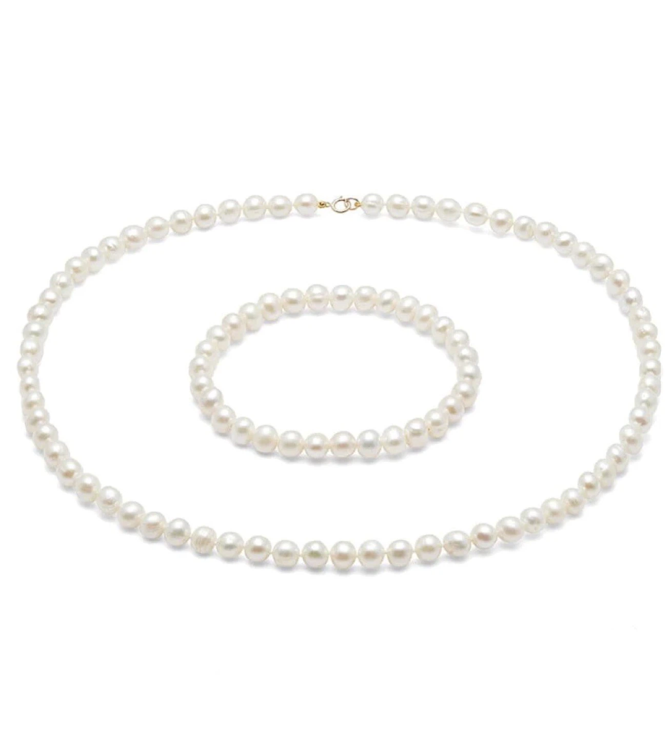Beautiful ✨ Freshwater Pearl Necklace & Bracelet Set 🤩