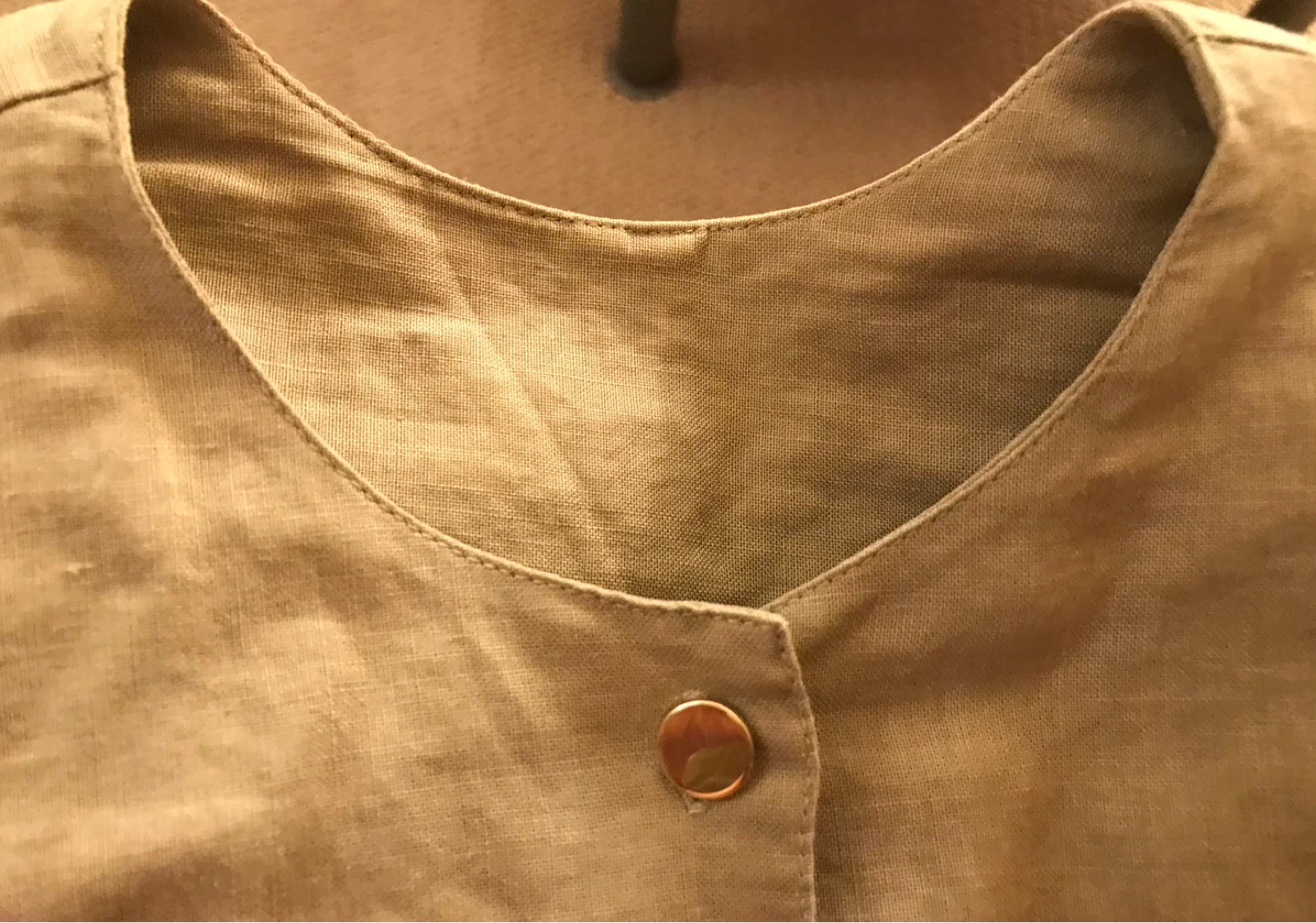 Linen Blend Button-Up Jacket with Tie Back - photo 2