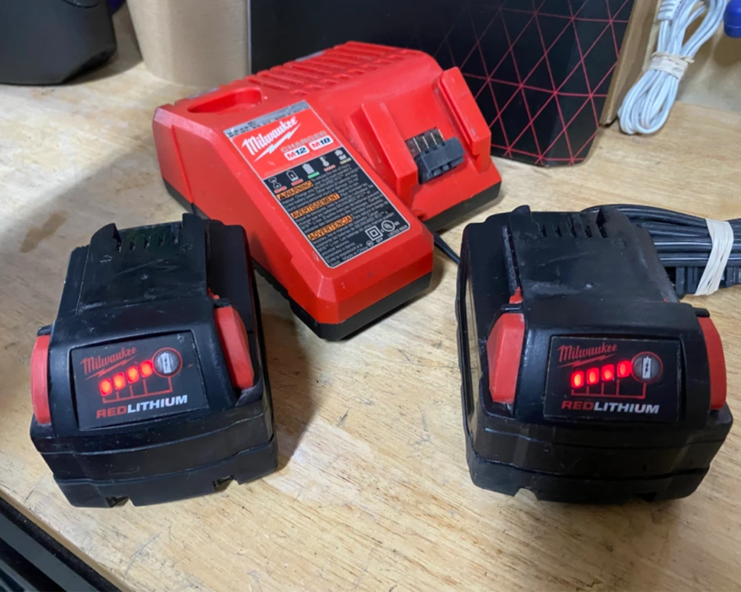 Milwaukee batteries and charger - photo 2