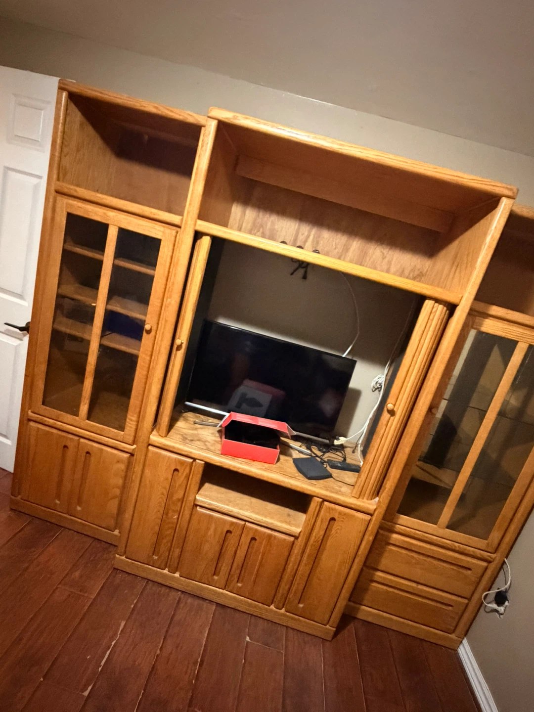 Oak wall unit