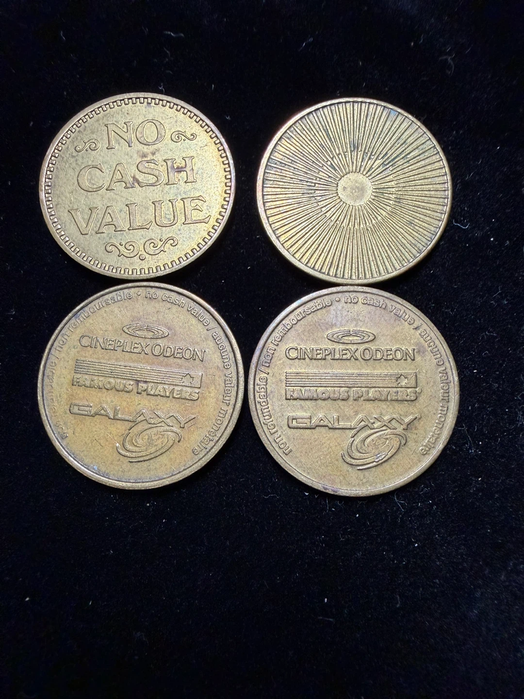 Cineplex Galaxy Game Tokens - Set of 4 - photo 2