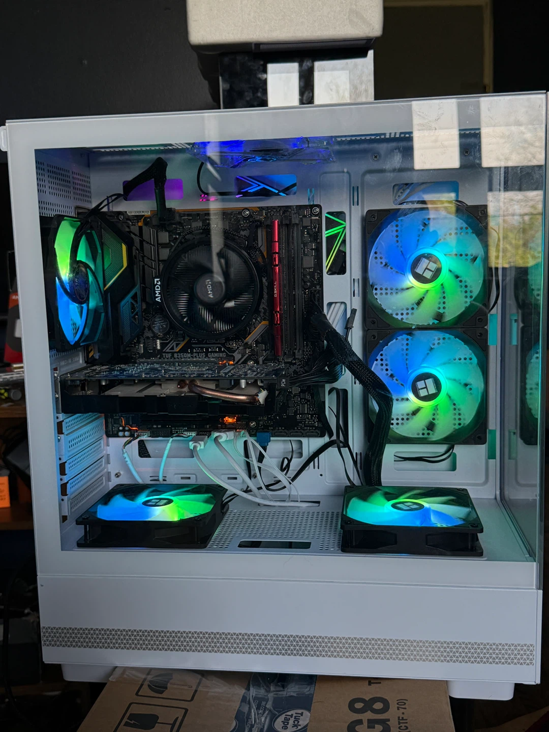 White ATX Gaming PC with RGB Fans