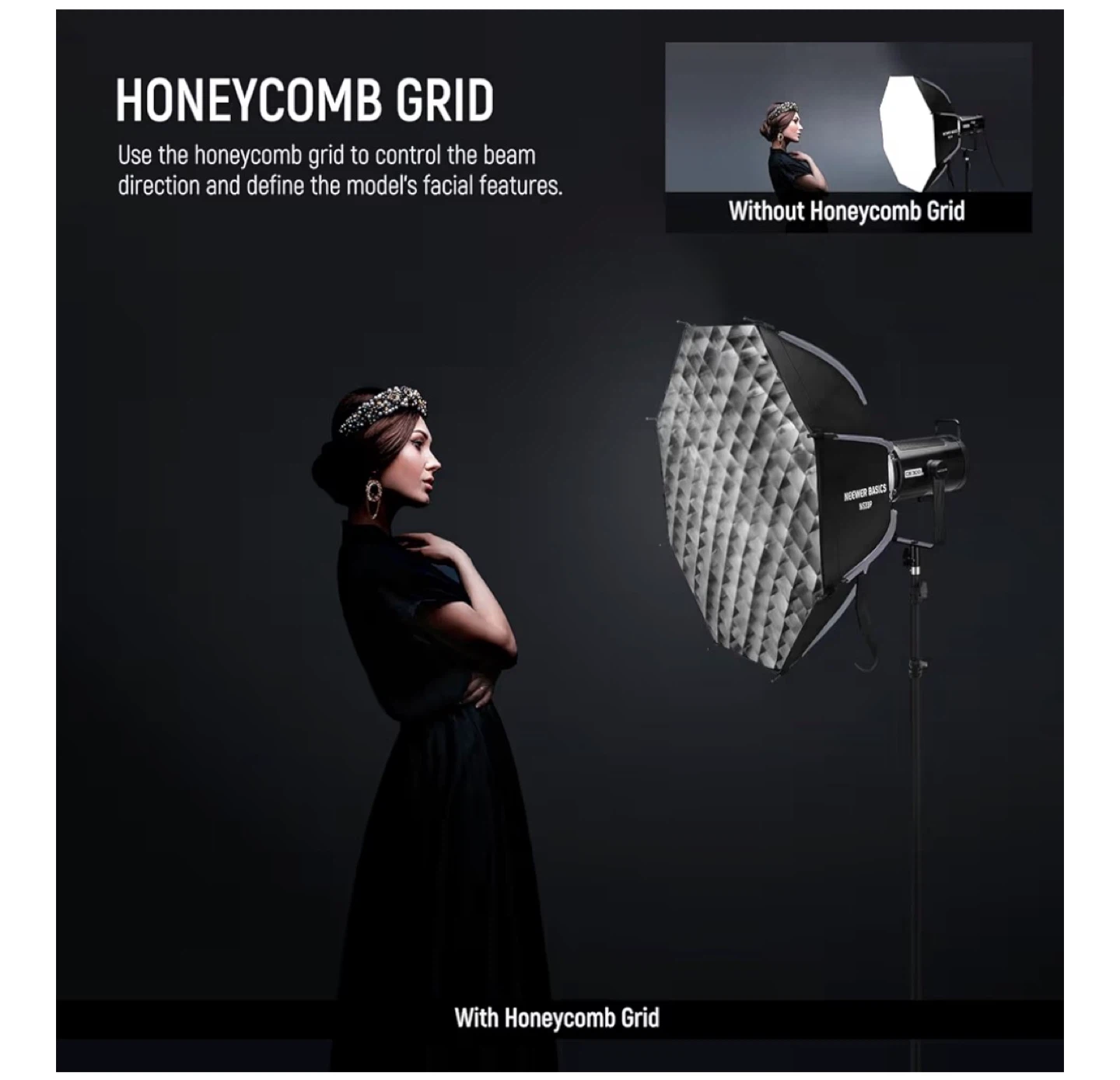 Neewer Basics NS33P Octagonal Softbox with Honeycomb Grid - photo 4