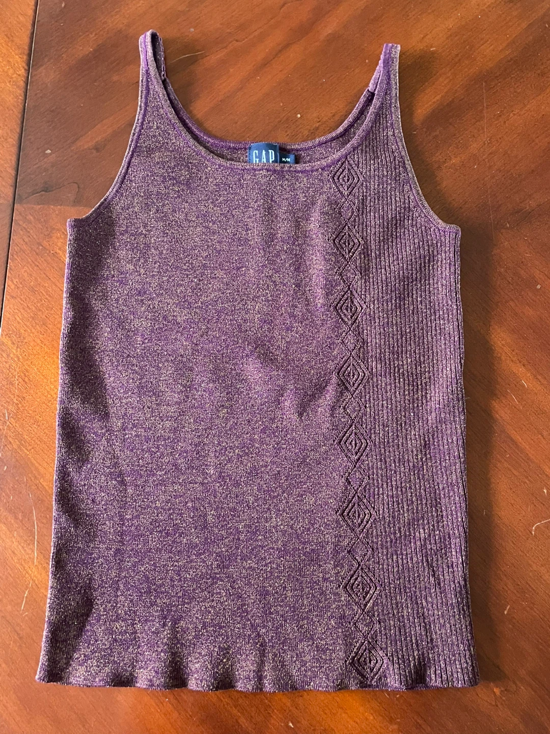 Gap Women's Purple Sparkle Knit Tank Top M/M