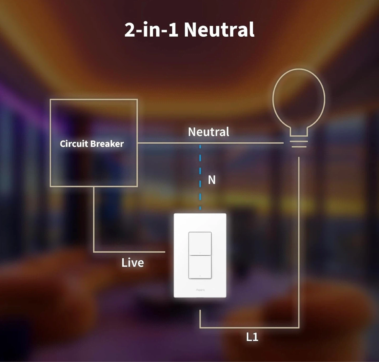 Aqara Smart Light Switch H2 US 2 Buttons, 1 Channel - photo 4