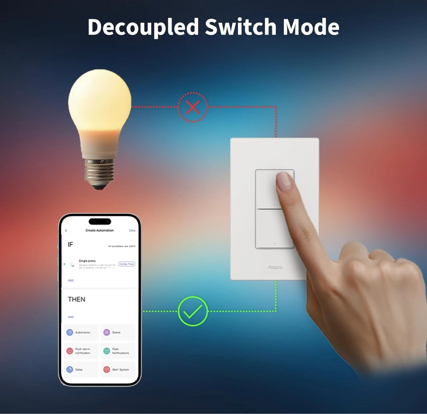 Aqara Smart Light Switch H2 US 2 Buttons, 1 Channel - photo 5