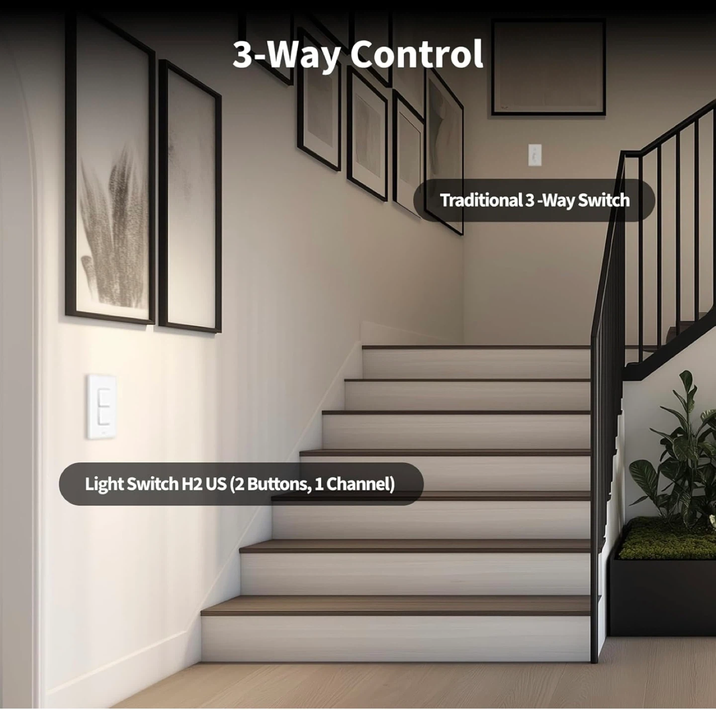 Aqara Smart Light Switch H2 US 2 Buttons, 1 Channel - photo 2