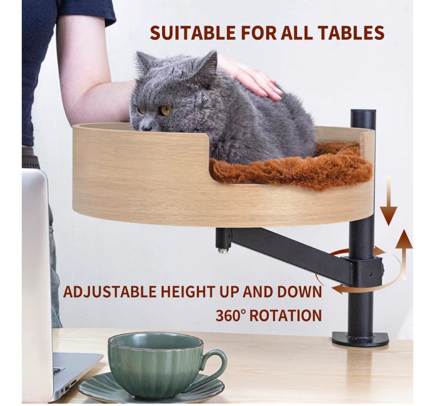 Adjustable Cat Hammock Bed for Desk - photo 2