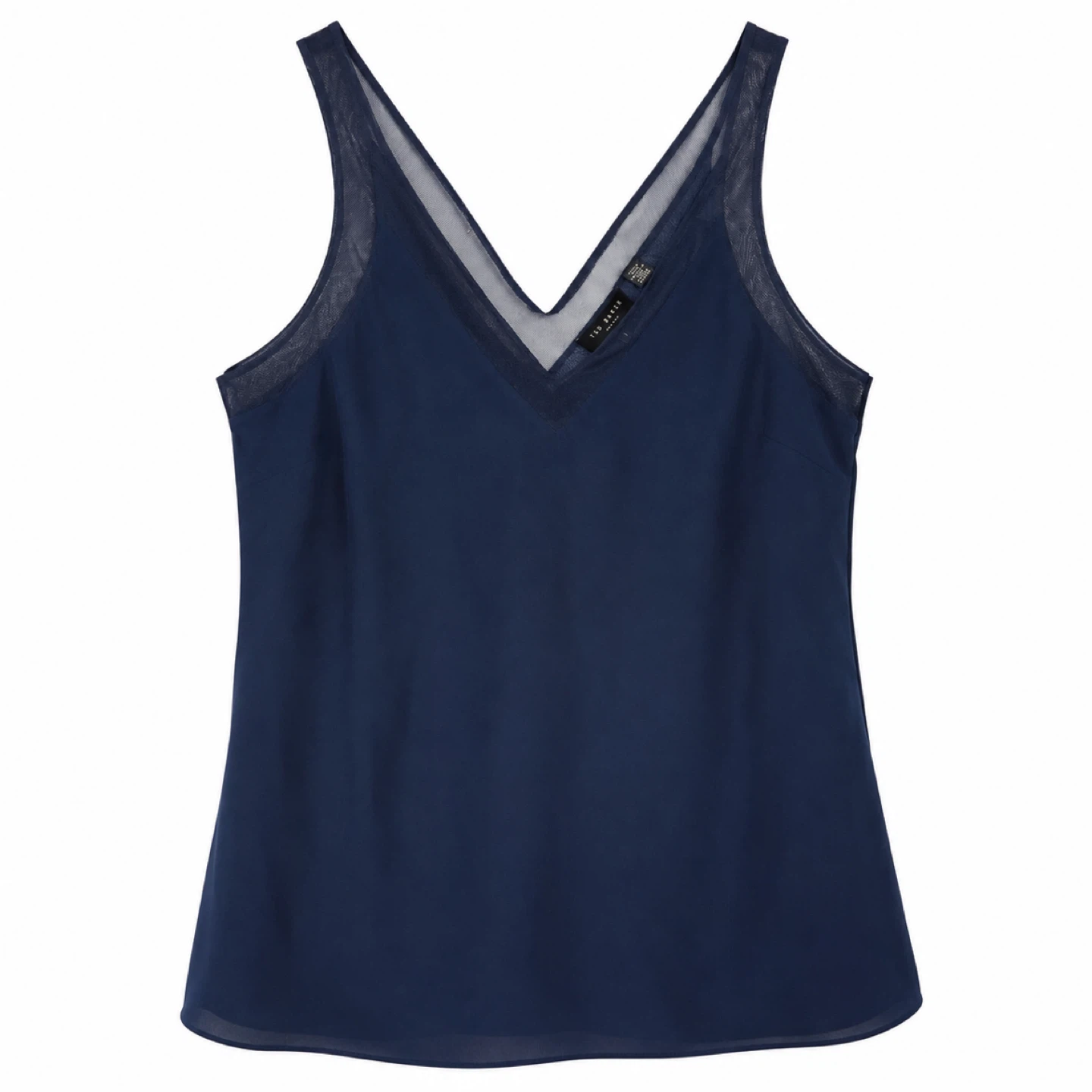 Ted Baker Navy Mesh V-Neck Camisole- Small - photo 3