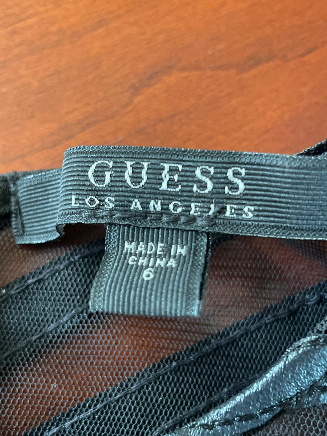 GUESS Black Sheer Chevron Mini Dress Size 6 - photo 2