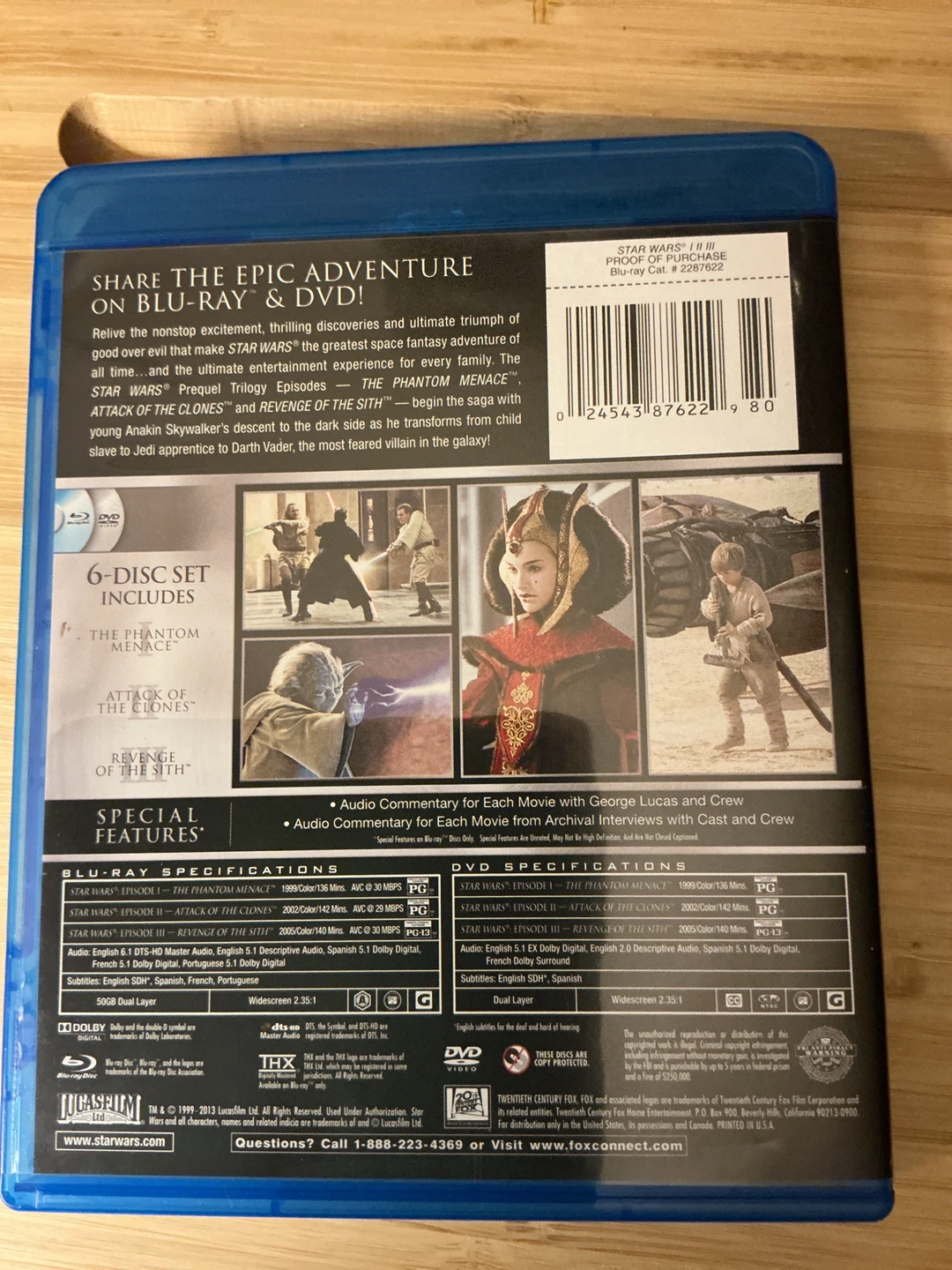 Star Wars: Episodes I, II, & III Blu-Ray + DVD Set - photo 4